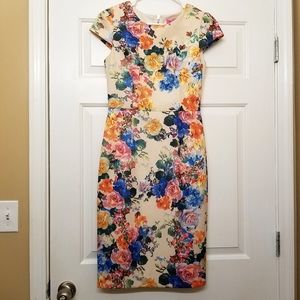 Betsy Johnson Floral Midi Dress